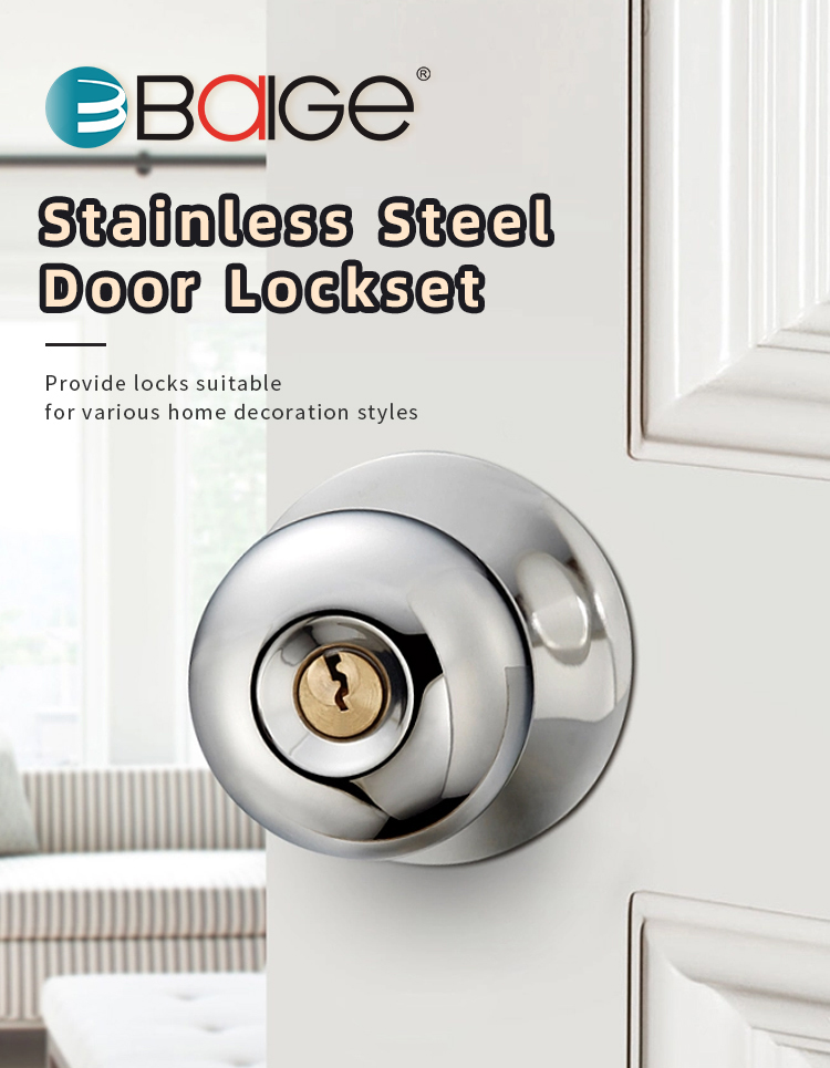 Project Cheap Door Lock Ball Lock Thickened Stainless Steel Knob Lock for Toilet Bedroom
