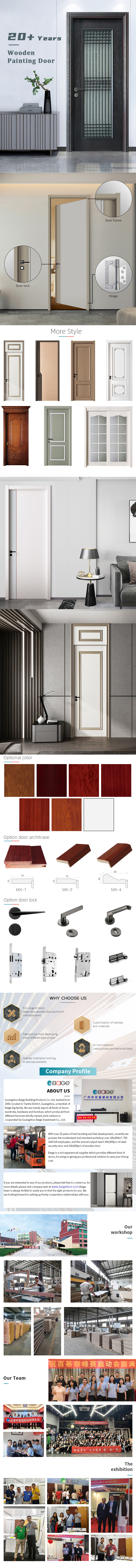 Wholesale Modern Wood Panel Solid Wooden Door Interior Painting Doors for Apartment