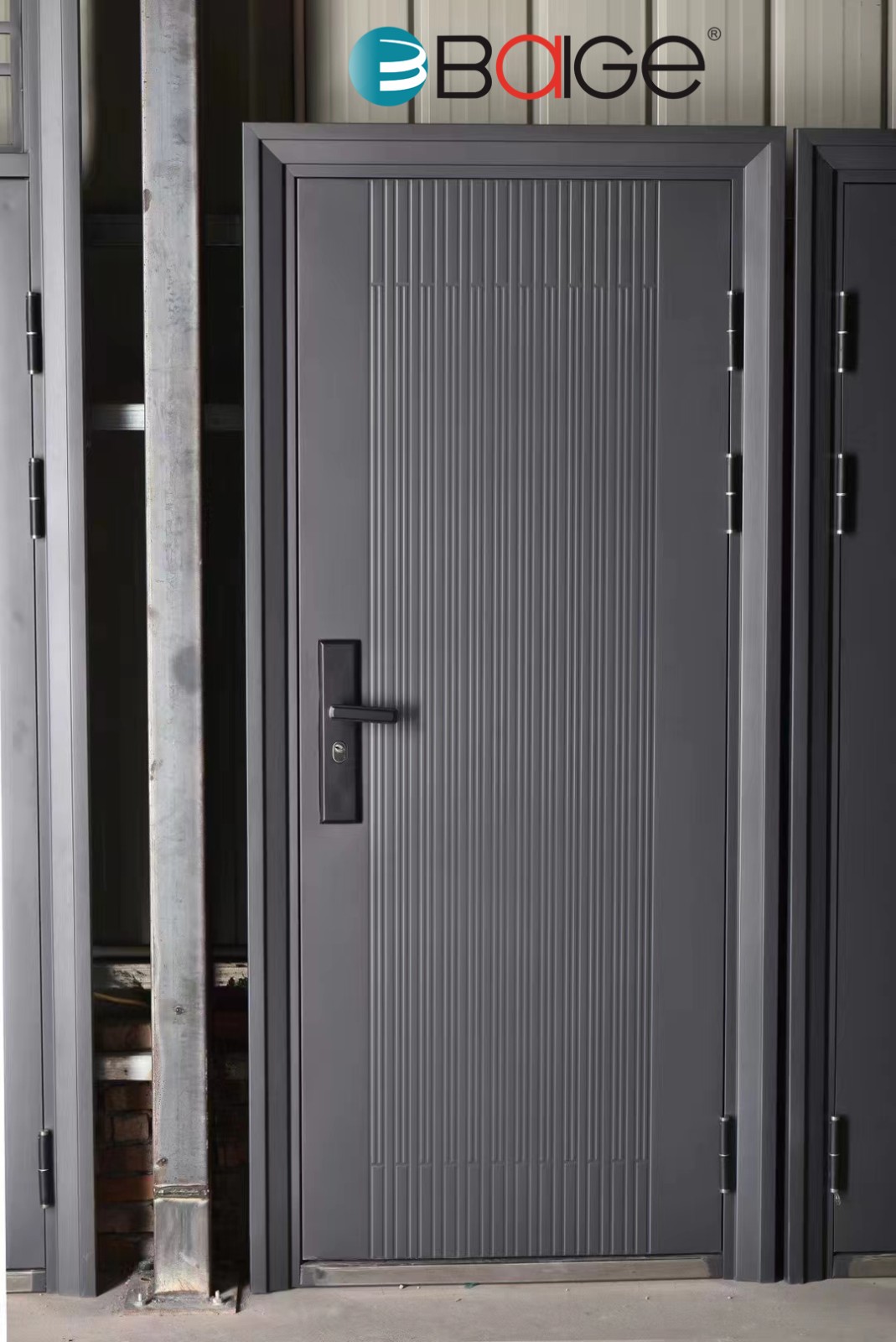 black steel front door