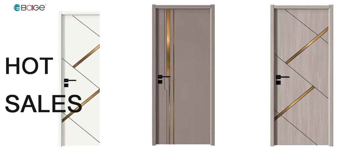 Baige New Designs MDF Interior Doors Simple Melamine Wood Bedroom Door
