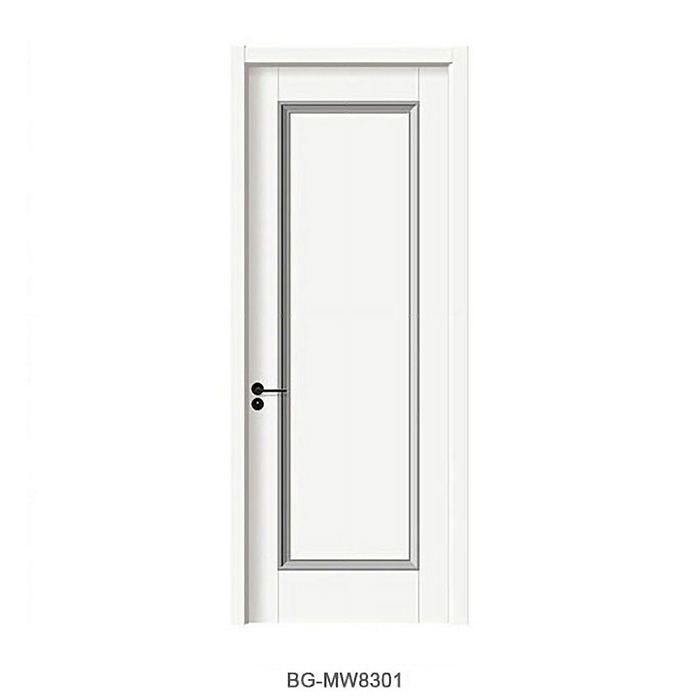 Baige Modern Wooden Bedroom Design Melamine MDF Solid Interior Wood Door for House