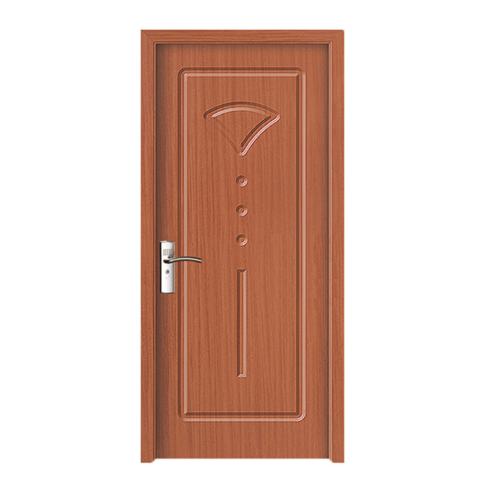 China Factory Direct Supply Interior Wood Door Solid Internal Toilet PVC Film Coated Interior Door Handles Wooden Frames