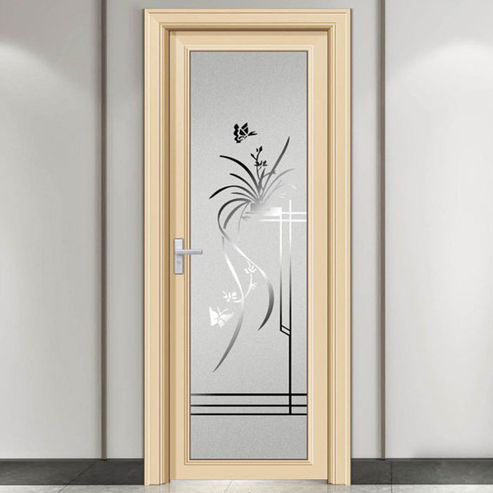 Cheap Modern Design Glass Aluminum Frame Front  Door Glass Door