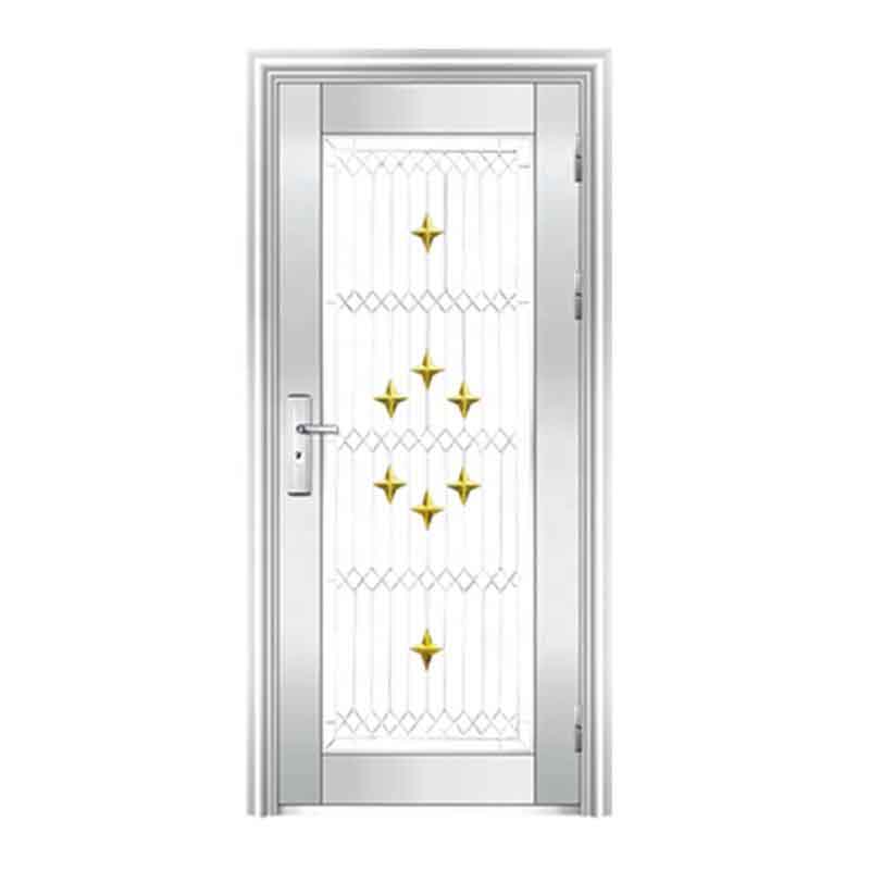 China New Type Hot Sale Security Steel Door Houses Glass Insert Stainless Steel Doors