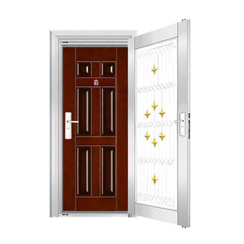 China New Type Hot Sale Security Steel Door Houses Glass Insert Stainless Steel Doors