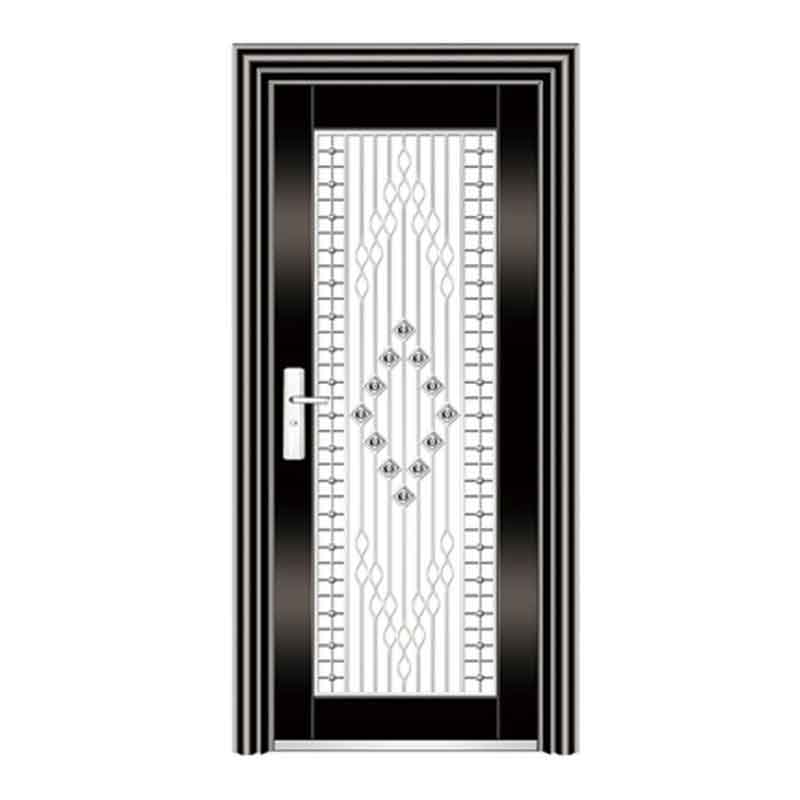 China New Type Hot Sale Security Steel Door Houses Glass Insert Stainless Steel Doors