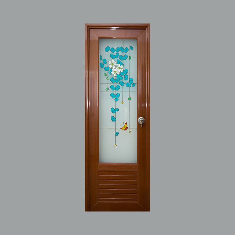 Baige Frosted Glass Interior Bathroom Doors New Product Toilet Door Upvc Bathroom Door