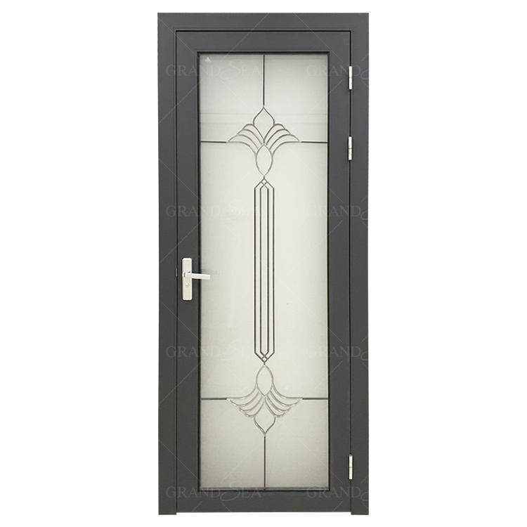 Wholesale Factory Price Frosted Aluminum Exterior Door Bathroom Glass Casement Doors