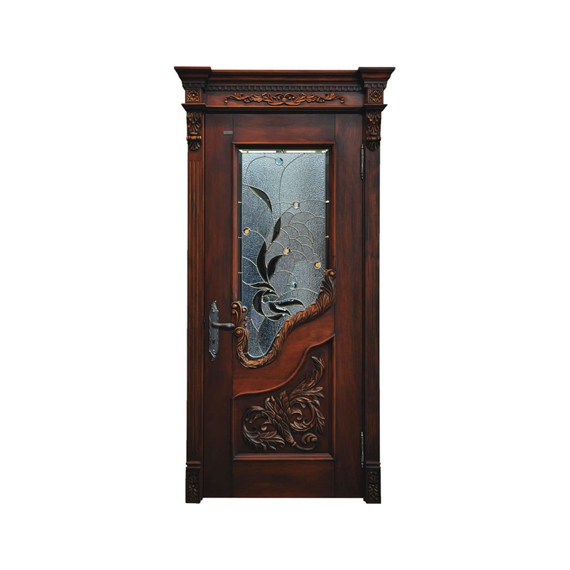 Baige Residential use Wood Main Door Designs Luxury Internal Solid Wood Door with Glass