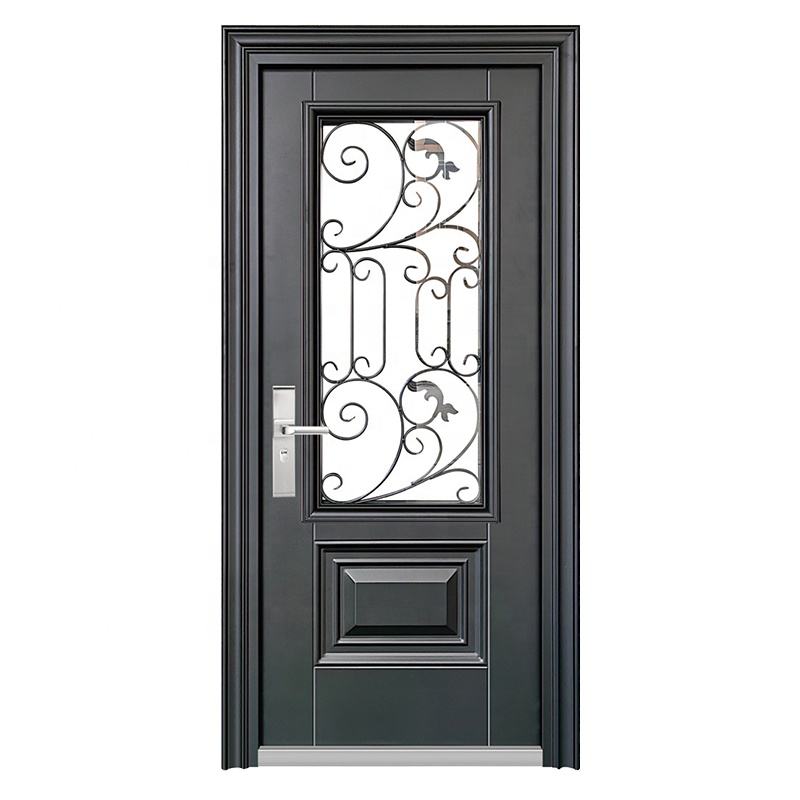 High-quality Hollowed Design Wooden Steel Doors Security Steel Door for Villa and Home Entrance