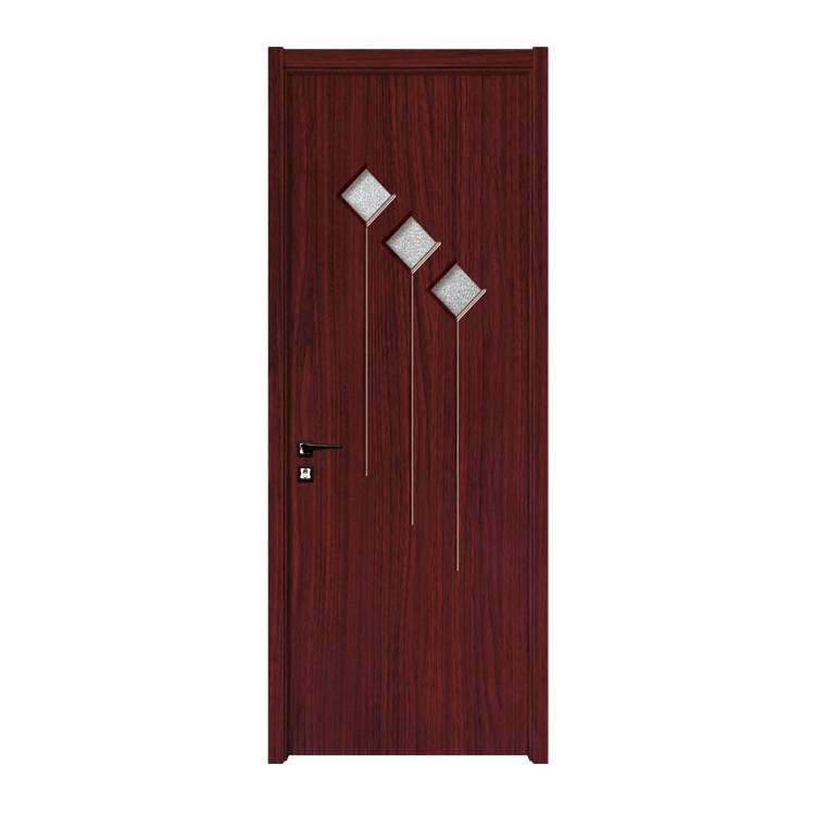 Carve Lattice PVC Solid Main Entrance Wooden Frosted Glass Bedroom Door