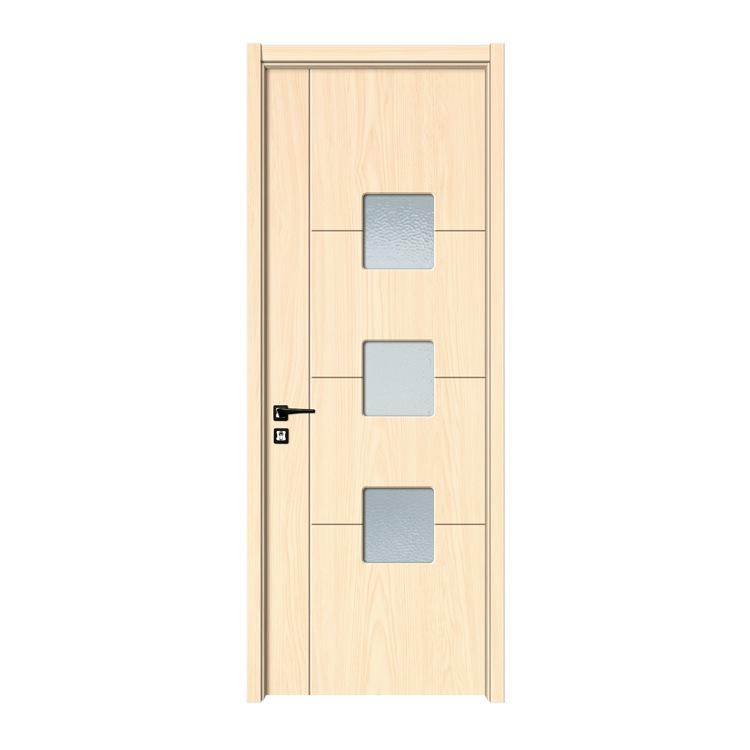 Carve Lattice PVC Solid Main Entrance Wooden Frosted Glass Bedroom Door