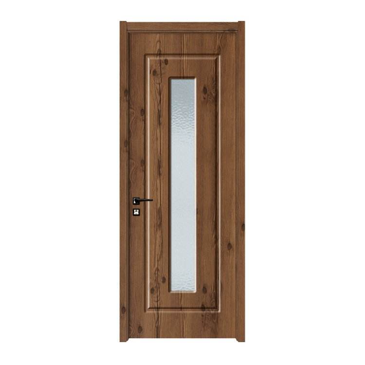 French Craft PVC Door Wood Frosted Glass Interior Door