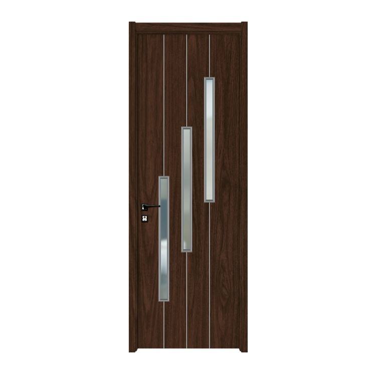 Hot Selling PVC Door Frosted Glass Interior Wooden Toilet Door