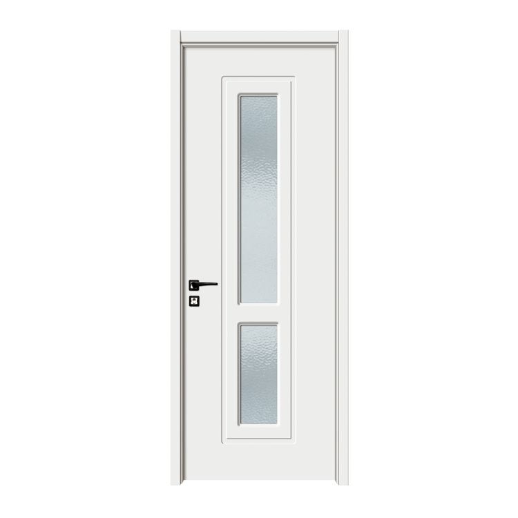 Hot Selling PVC Door Frosted Glass Interior Wooden Toilet Door