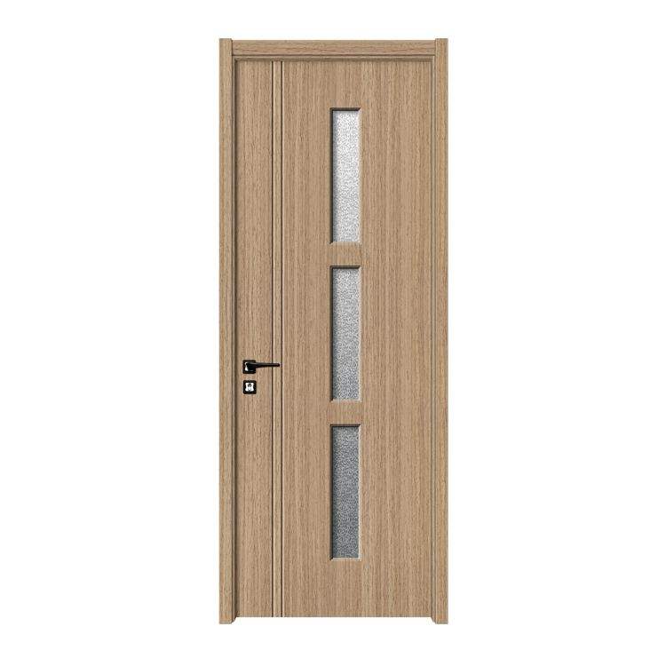 Modern Design Interior Home Office Wood Frosted Glass PVC  Door
