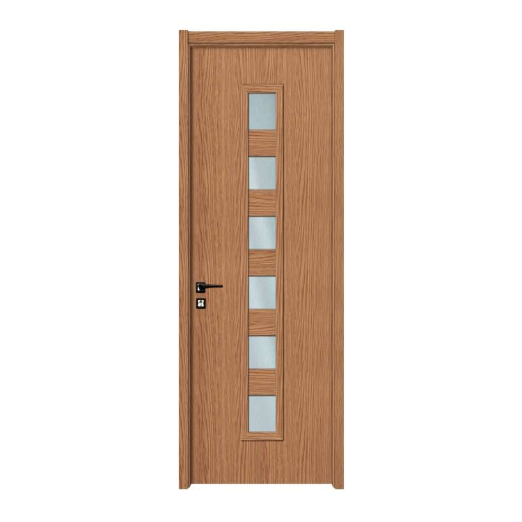 American Style Home Office Solid Wood Frosted Glass PVC Flush Door