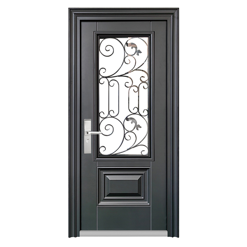 Luxury Modern Design Exterior Door For Entrance Security Steel Door With Glass