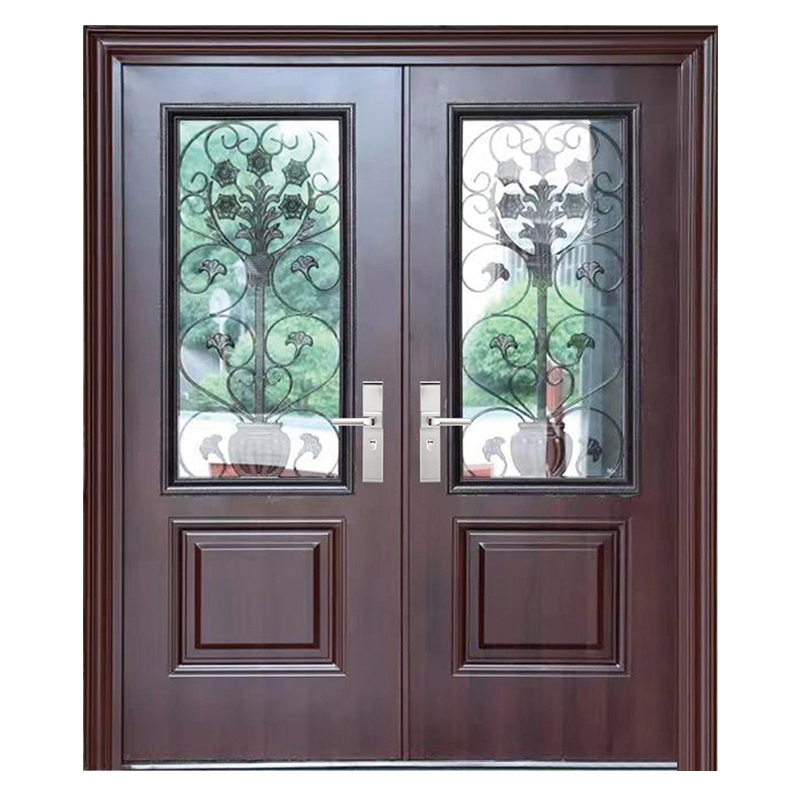 glass wrought iron front doors