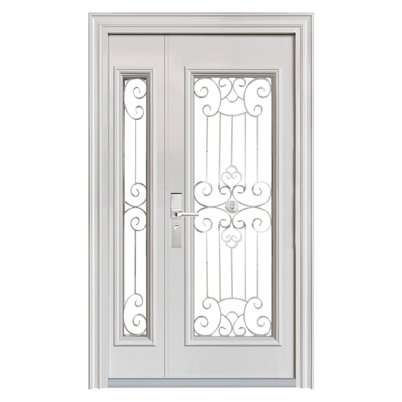 Baigedoor Wholesale Iron Double Doors Household  Luxury Style Glass Security Door-Supplier