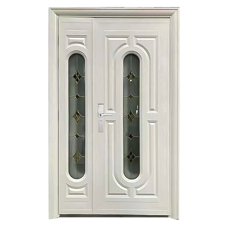 Wholesale Entrance Household Double Glass Iron Door Deluxe Style Security Door