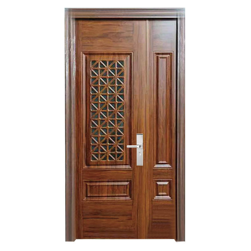 Wholesale Entrance Household Double Glass Iron Door Deluxe Style Security Door