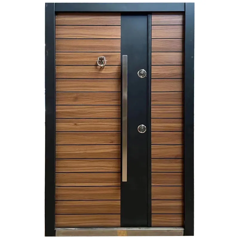 Baige Modern Security Door Luxury Design Armored Wood Door For Villa