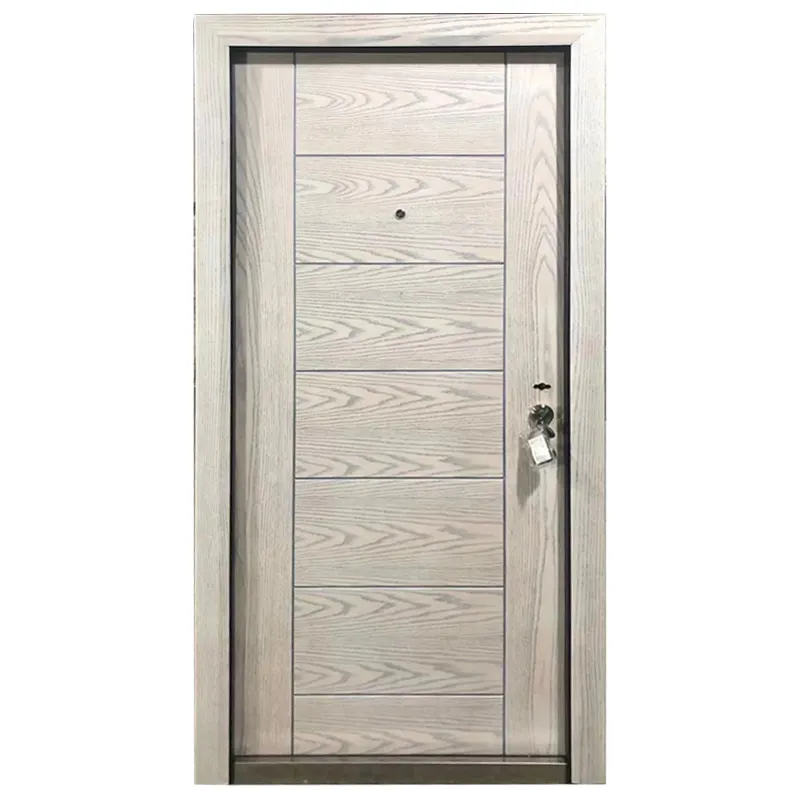 Baige Modern Security Door Luxury Design Armored Wood Door For Villa