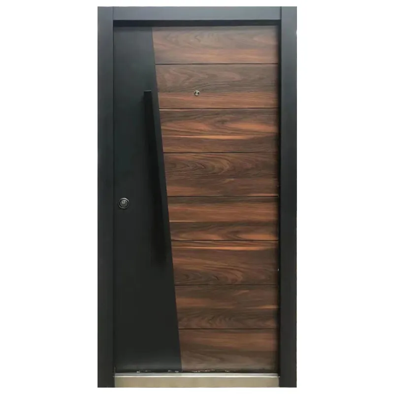 Baige Modern Security Door Luxury Design Armored Wood Door For Villa