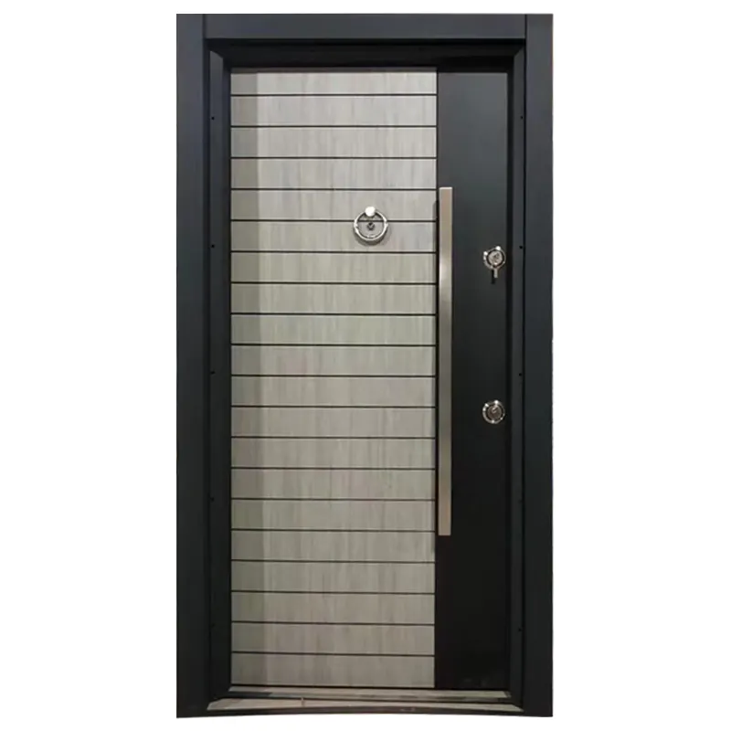 Baige Modern Security Door Luxury Design Armored Wood Door For Villa