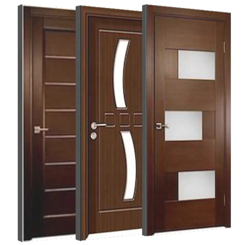 Latest Interior Wooden Doors  for houses Waterproof  PVC Bathroom Door Designs