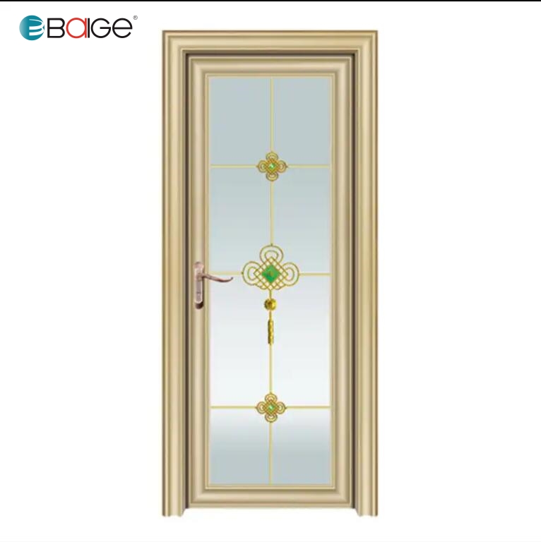 Baige Aluminium Glass Door Price Ghana Design Aluminium Bathroom Door With Frosted Glass/Tempered Transparent Glass