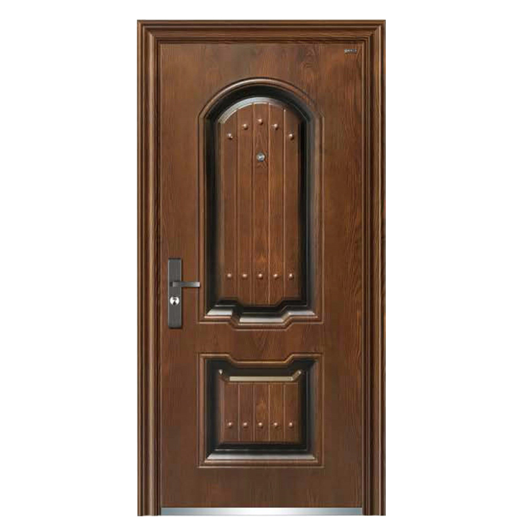 Apartment House Exterior Metal Stainless Modern Steel Door Design with Smart Lock