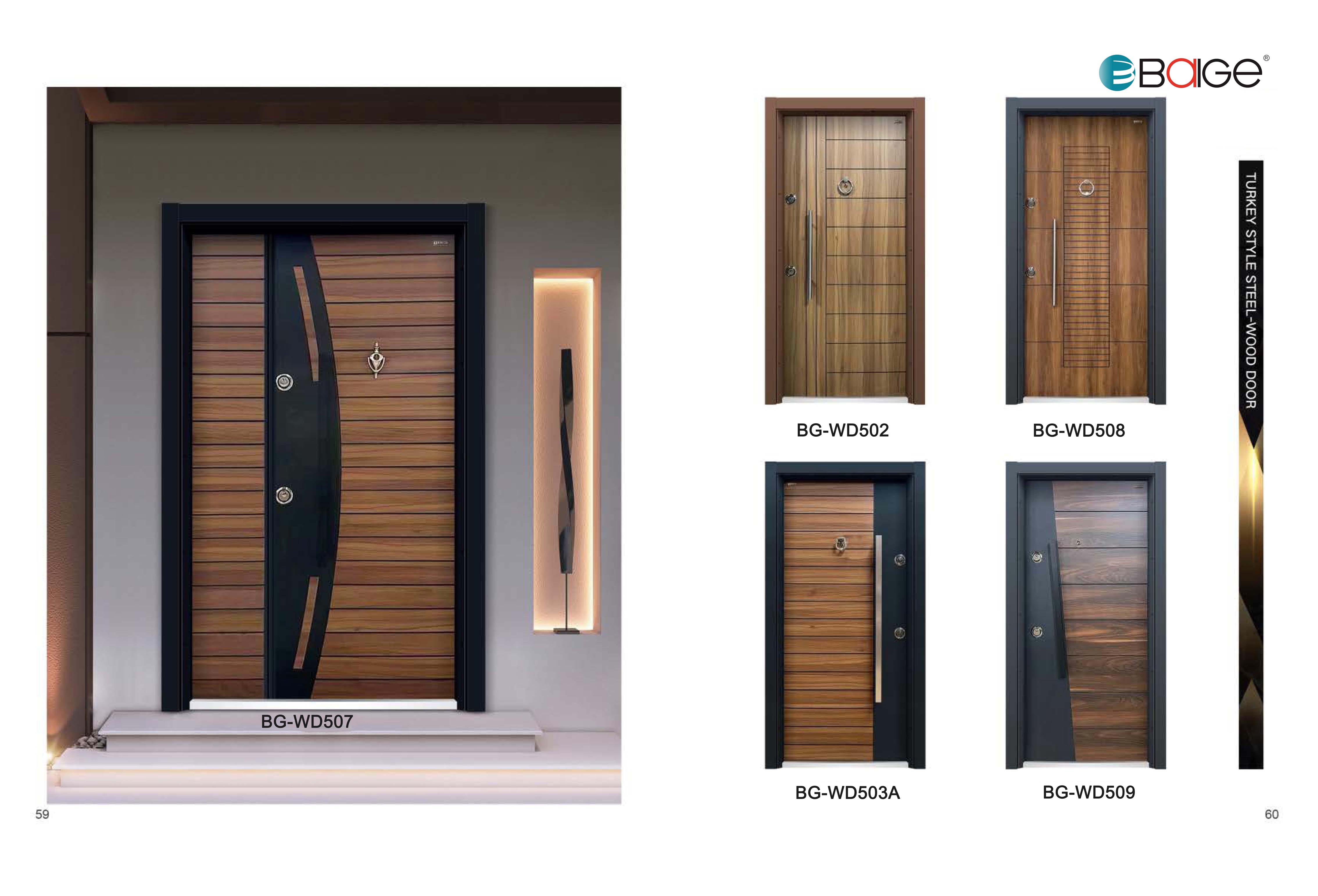 BAIGE home exterior steel doors supplier
