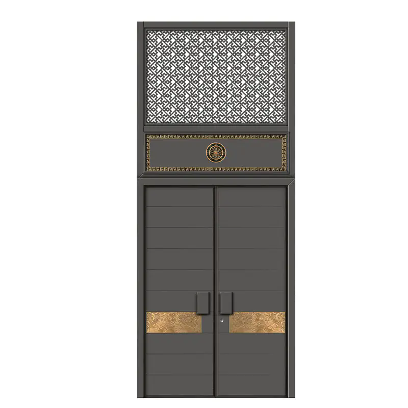 Stylish Cast Aluminium Security Doors Entry Double Door with Security Window